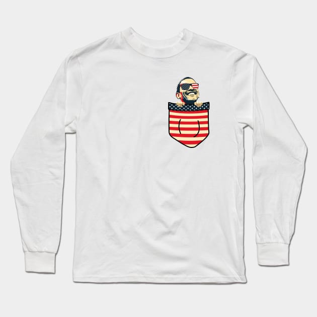 Barack Obama Chest Pocket Long Sleeve T-Shirt by Nerd_art